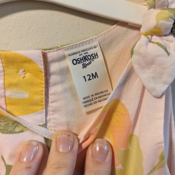 Oshkosh baby girl lemon sun dress with bloomers size 12 months NWT - Picture 4 of 6